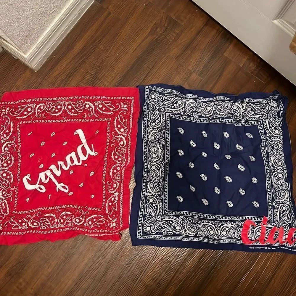 3 Pack of Bandanas - 2 Red and 1 Blue